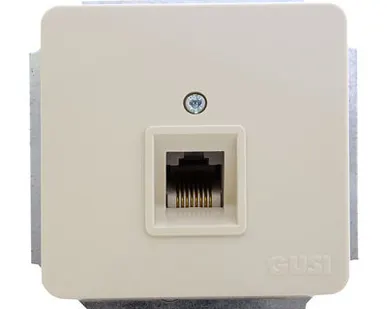 фото Розетка компьютерная RJ45 бежевый Gusi extra C1К1-003 (кор. 24 шт)