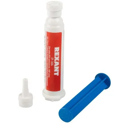 Фото №0 Флюс-гель для пайки BGA и SMD 12мл (шприц) Rexant 09-3684