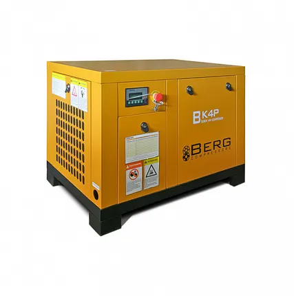 Фото №0 Винтовой компрессор с ременным приводом BERG ВК-4Р, давление 10 бар