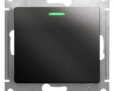 фото Механизм переключателя проходного 1-кл. СП Glossa 10А IP20 (сх. 6а) 10AX с подсветкой антрацит SchE GSL000763