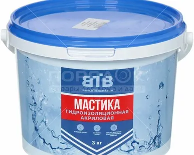 фото Мастика акриловая гидроизоляционная ВТВ 3кг