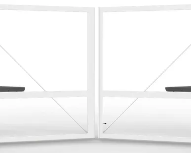 фото Каркас распашных ворот белые 3500х2000 мм