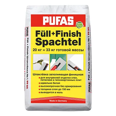 Фото №0 Шпатлевка гипсовая Pufas Full + Finish Spachtel 20 кг