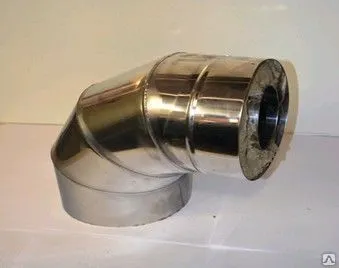 фото Сэндвич отвод 90 гр. D 100, оцинкованный/нержавеющий