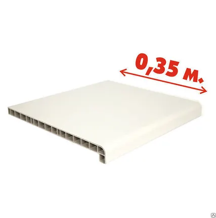 Фото №0 Подоконник пвх (спк) белый 350 мм