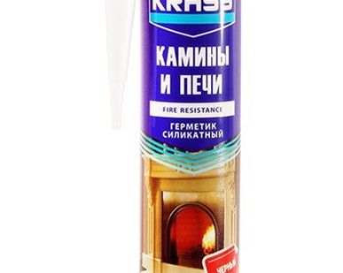 фото Герметик силикатный для каминов и печей до 1250С черный KRASS (300мл)
