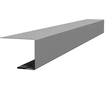 фото Планка завершающая фальц 0,5 Satin с пленкой RAL 9006 бело-алюминиевый