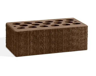 фото Кирпич лицевой керамический Шоколад «Бархат» пустотелый полуторный