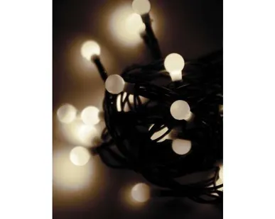 фото Гирлянда декоративная "Маленькие шарики cherry" 30LED 4.4м (2.9+1.5м) зел. провод IP20 тепл. бел. Космос KOC_GIR30LEDBALL_W