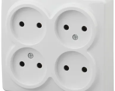 фото Розетка ОП 11-2210-01 4х2P 16АХ-250В Эксперт бел. ЭРА Б0020706