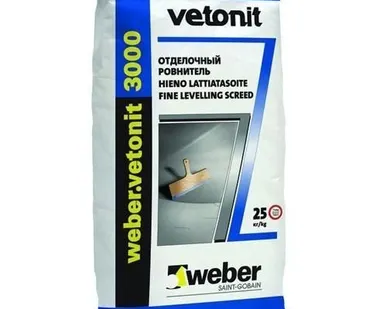 фото Наливной пол Weber.Vetonit 3000 суперфинишный 25 кг