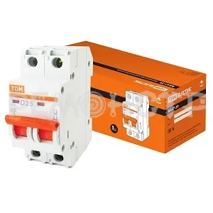 Фото №0 Авт. выкл.ВА47-29 2Р 25А 4,5кА х-ка С TDM (6/60) П