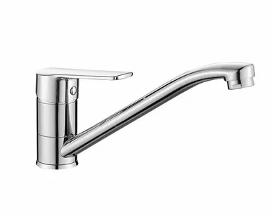 фото Дисма Смеситель для кухни DECOROOM одноручный, с поворотным изливом, хром DR22018