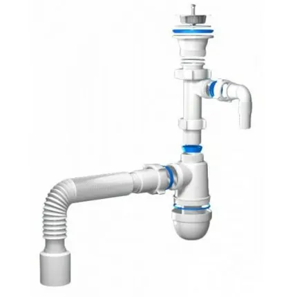 Фото №0 Сифон Ани (С0315) 1 1/2*40 с гофрой и отводом для стиральной машины