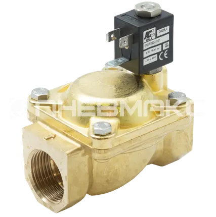 Фото №0 E107FE25///321 - Клапан арматурный с мембранным усилением, 2/2 НЗ, G1", корпус из латуни, 0.15-10 бар, в сборе с катушкой 24V DC