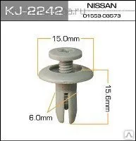 фото Клипса крепежная 15,0х15,6х6,0 мм пластиковая KJ-2242
