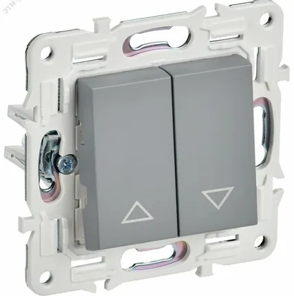 Фото №0 SKANDY Выключатель жалюзи 10А SK-V12Gr серый IEK