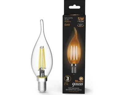 фото Светодиодная филаментная лампа Gauss Свеча на ветру 5W 400Lm 2700K E14 104801005