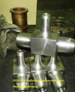 фото Тройник проходной с ответвлениями Ду 40х6 ГОСТ 22823-83 Ру до 100 МПа Исп. 1,2,3,4