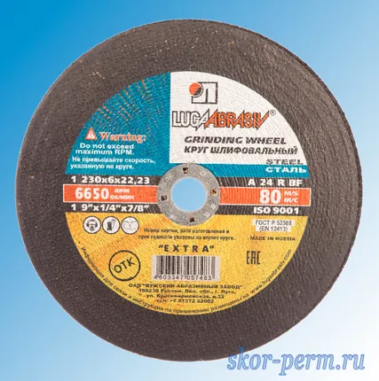 Фото №0 Круг шлифовальный 230х6,0х22,23 мм по металлу
