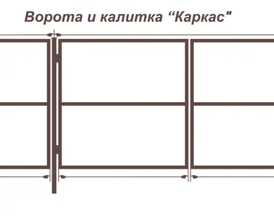 фото Ворота с калиткой под профнастил 1,5х3 м.