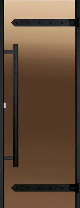 Фото №0 Дверь для хаммам Harvia LEGEND 9х19 (бронза, черная коробка алюминий), DA91901L