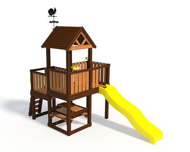 фото ИГРОВОЙ КОМПЛЕКС детский ДТ-19 из термодерева (4,10*2,10*3,30 м)