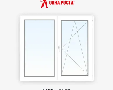 фото Пластиковое окно WHS60 2-створчатое глухое/поворотное 1450х1450мм