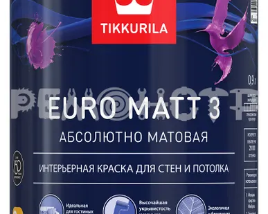 фото Краска интер  0,9л база С лат мат Tikkurila EURO MATT_3 (6) (ЭК) П