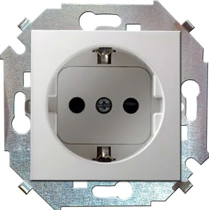 Фото №0 Механизм розетки 1-м СП Simon15 с заземл. бел. Simon 1591432-030