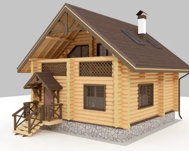 фото Срубы домов с мансардой