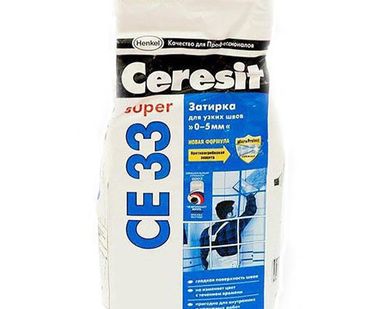 фото Затирка Ceresit CE 33 super белая, 2кг. (шов 1-5мм)