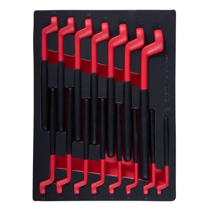 Фото №0 Набор накидных диэлектрических ключей, 7-24 мм, ложемент, 15 предметов KING TONY 9-12FVG15MRV