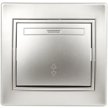 Фото №1 Переключатель 1-кл. СП Plano 10А IP20 1-103-03 250В алюм. Intro Б0030038