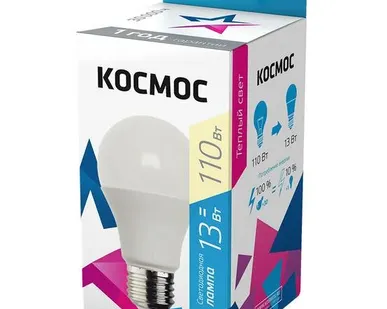 фото Лампа светодиодная A60 13Вт 3000К E27 220В КОСМОС LkecLED13wA60E2730
