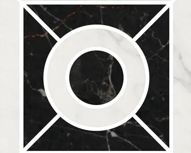 фото Керамический гранит KERAMA MARAZZI Фрагонар 99x99 Декор наборный чёрный ID94