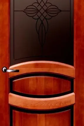 Фото №0 Дверь Виктория средний орех, ирокко, морение глухая 600*2000