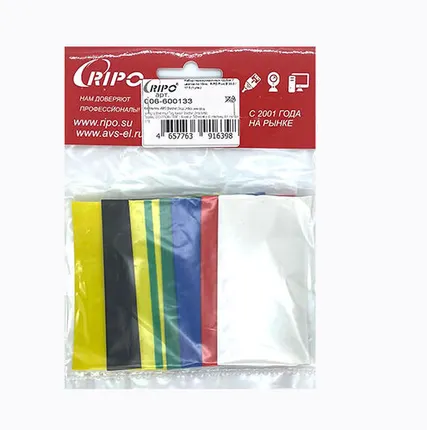 Фото №0 Набор термоусадочных трубок 7 цветов по 10см. RIPO Plus 35.0 / 17.5 (1 упк.)