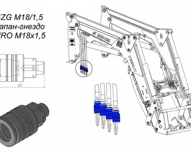фото Быстросъемное соединение - гнездо EURO M18x1,5 - 24ZGM18/1,5 для Metal-Fach Бык Т-229
