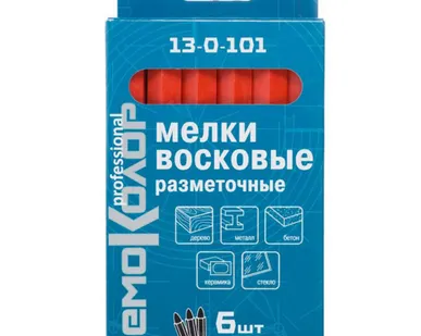 фото Мелки разметочные восковые красные 6шт 120мм