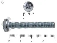 фото Винт полуцилиндрическая головка,цинк DIN7985 4х40 (3000шт)