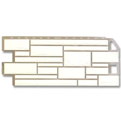 Фото №0 Фасадная панель (АП) "КАМЕНЬ" Белый 1140*480 мм (раб.размер 1010*450)