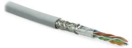 Фото №0 Кабель SFUTP4-C5E-S24-IN-LSZH-GY-305 витая пара SF/UTP кат. 5e; 4 пары (24 AWG) ож (solid) экран - фольга + медная оплетка LSZH (-20град.C - +75град.C) сер. (уп.305м) Hyperline 246264