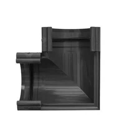 Фото №0 ГРАФИТ Угол жёлоба 90* ПВХ колл. ЭЛИТ 8шт/уп АЛЬТА-ПРОФИЛЬ