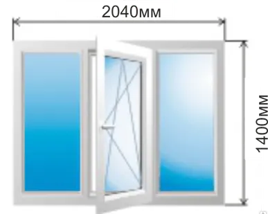 фото Оконо 2040х1400 из профиля REHAU