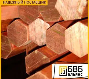 фото Шестигранник медный 22x3000 М3, тв