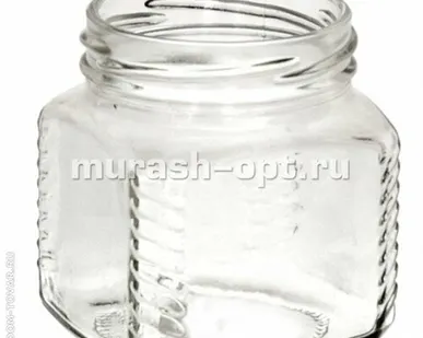фото Банка стеклянная "Квадрат" 0,39л винтовая горловина 1-82 (20)