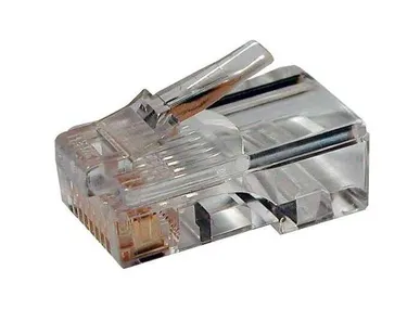 фото Разъем PLUG-8P8C-U-C5-100 RJ45(8P8C) под витую пару кат.5e универс. (для ож и мж кабеля) Hyperline 49377