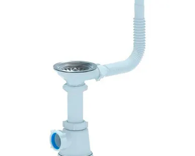 фото Сифон 1 1/2х40 с гибким круглым переливом Грот 3 1/2 (A0142S) Анипласт