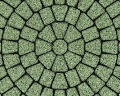фото Тротуарная плитка Выбор Классико Стандарт Зеленая 60 мм 3 камня круговая